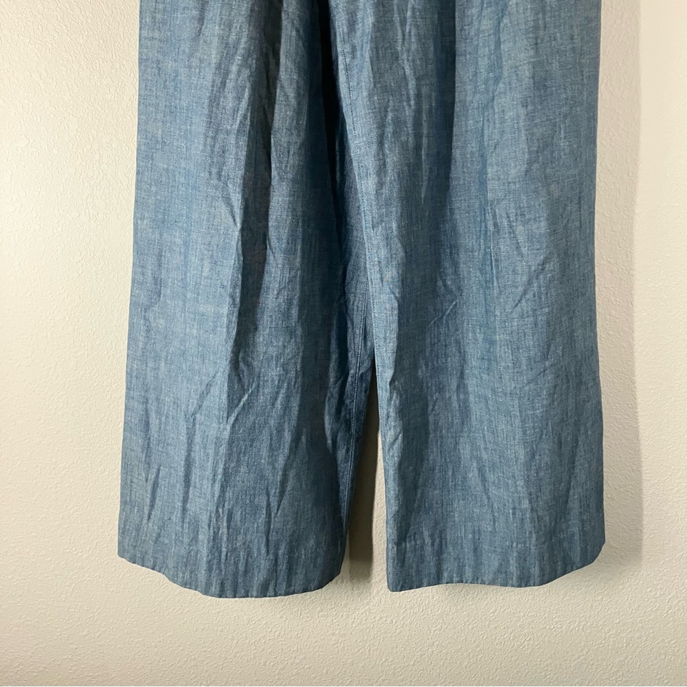 LAUREN RL Wide Leg Chambray Trouser Pants Size 10 Pleated Old Money Heritage - Picture 3 of 10